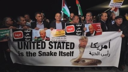 Árabes israelíes protestan en Tel Aviv contra la decisión de Trump