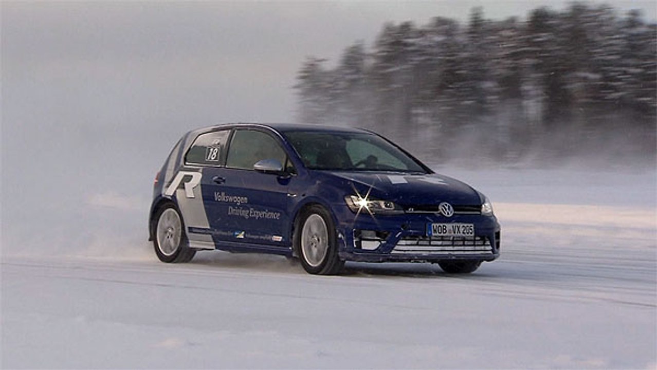 Vokswagen Golf R on ice