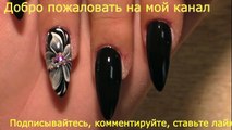 White flower on black Top amazing spring nail design Beautiful and simple Nail art design-eHeuJmfCkO0