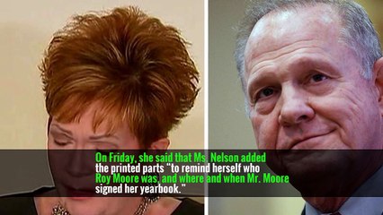 Moore Accuser Says She Wrote Part of Yearbook Inscription