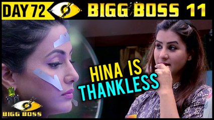 BIG BOSS 11 | Shilpa Shinde Insults Hina Khan | Day 72 | 12th December 2017 | Full Episode Update