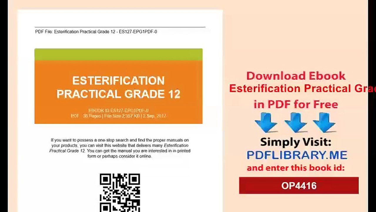 Esterification Practical Grade 12