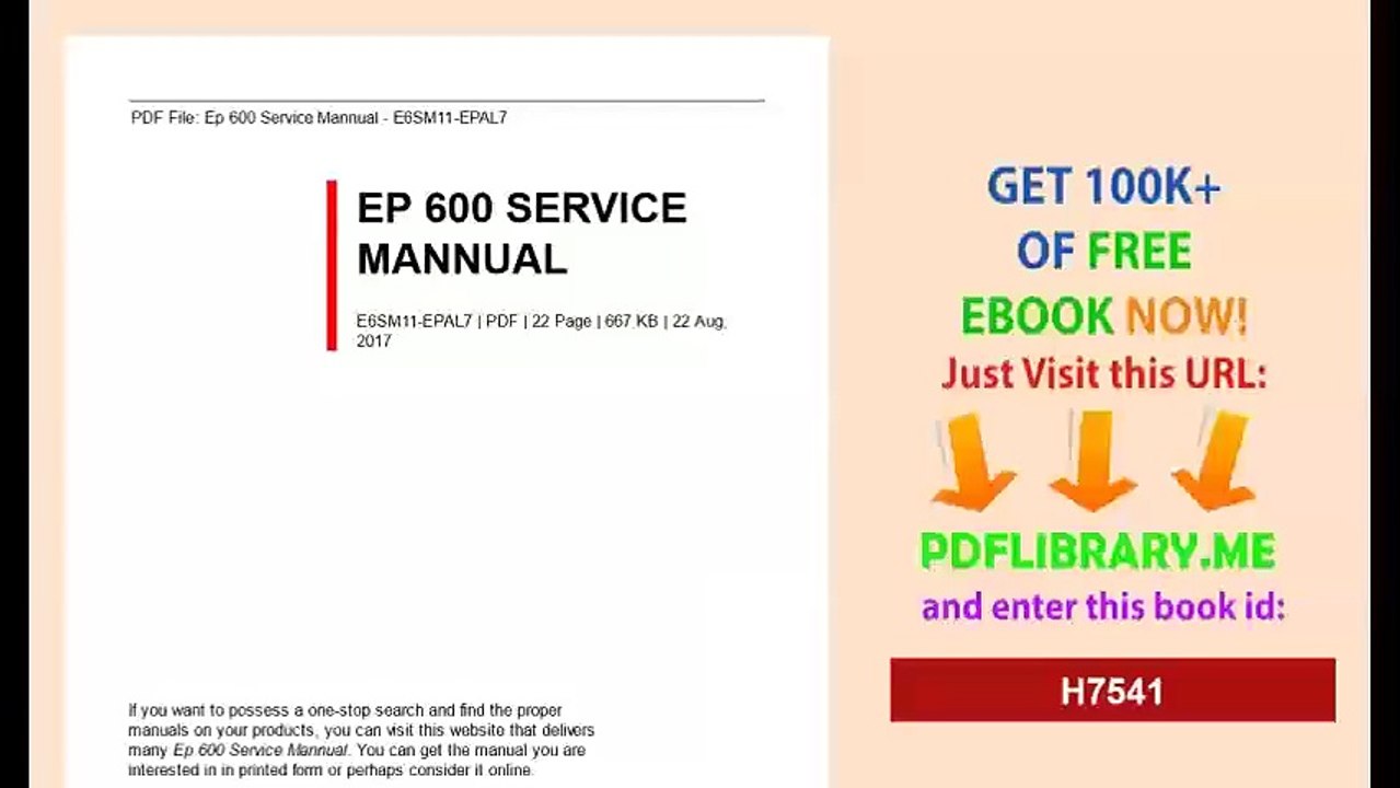 Ep 600 Service Mannual