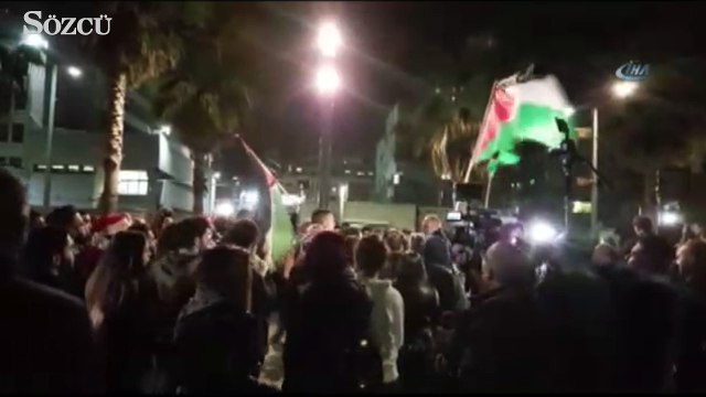 Tel Aviv’de ABD Büyükelçiliği önünde protesto