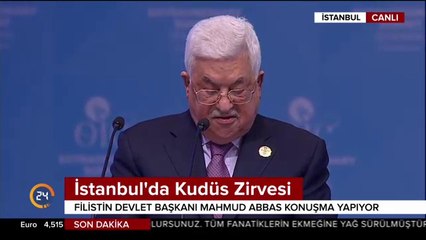 Filistin Devlet Başkanı Abbas konuşma yapıyor