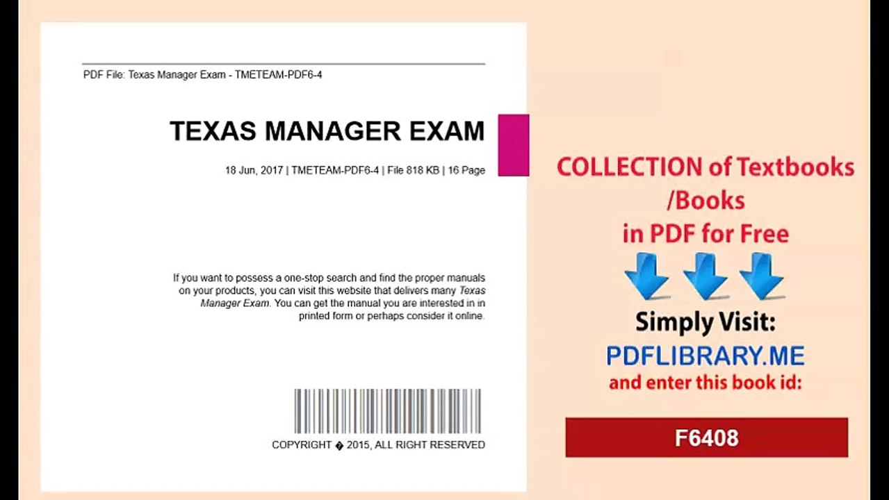 [PDF] Texas Manager Exam [D0WNL04D]