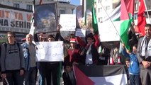 Kilis'te Yaşayan Filistinliler İsrail ile ABD'yi Protesto Etti