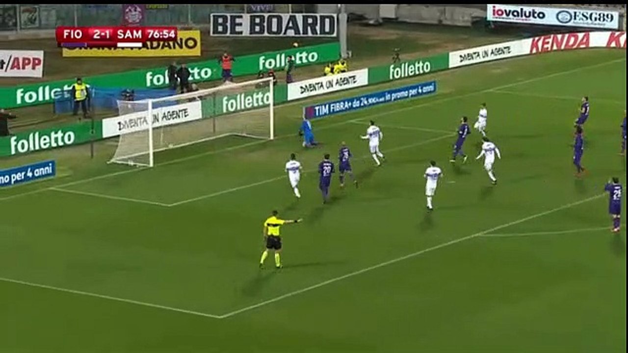 Penalty Goal Ramirez (2:2) Fiorentina vs Sampdoria