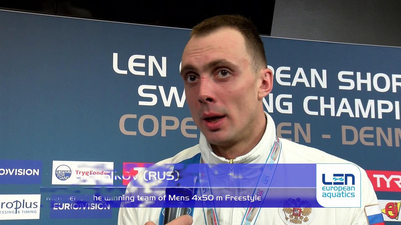 European Short Course Swimming Championships 2017 - Sergei FESIKOV Member of the winning team of Mens 4x50 m Freestyle