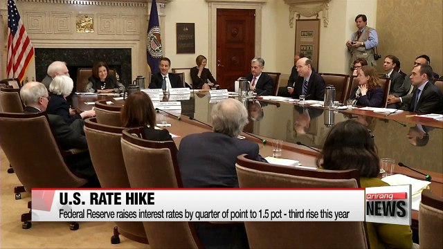 U.S. Federal Reserve raises interest rates by quarter of point to 1.5 pct - third rise this year
