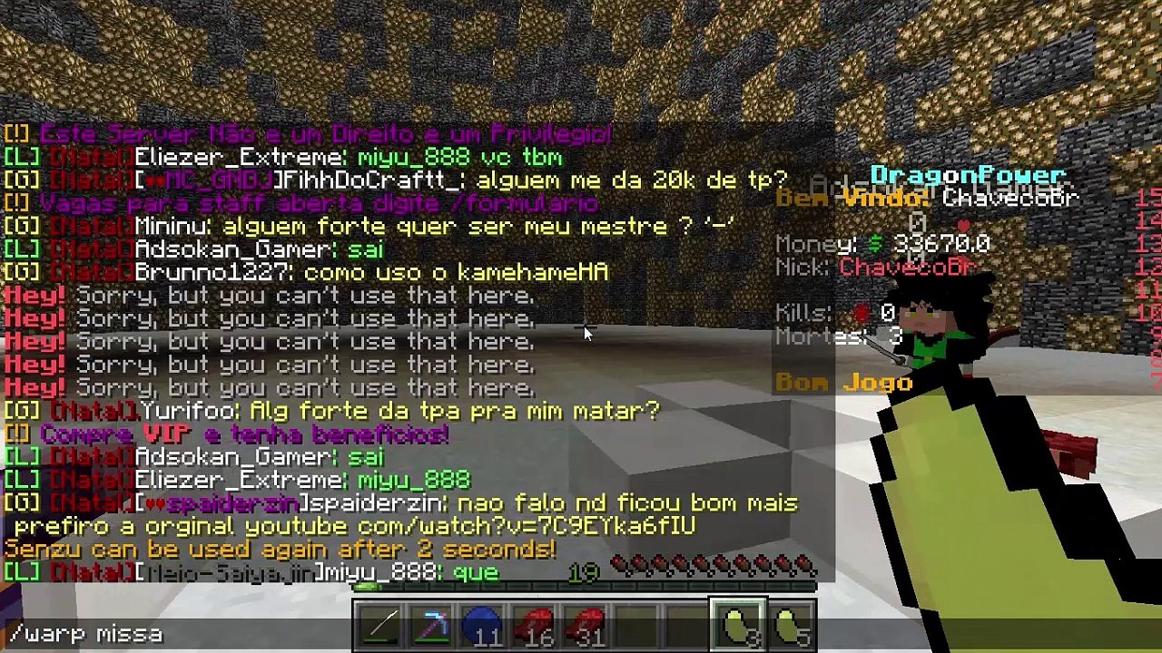 Minecraft: Dragon block c Online BR #1 *ChavecoBr*