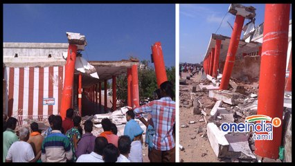 திருச்செந்தூர் முருகன் கோவில் பிரகார மண்டபம் இடிந்து பெண் பக்தர் பலி- வீடியோ