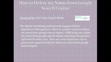 How to Delete my Name from Google Search Engine