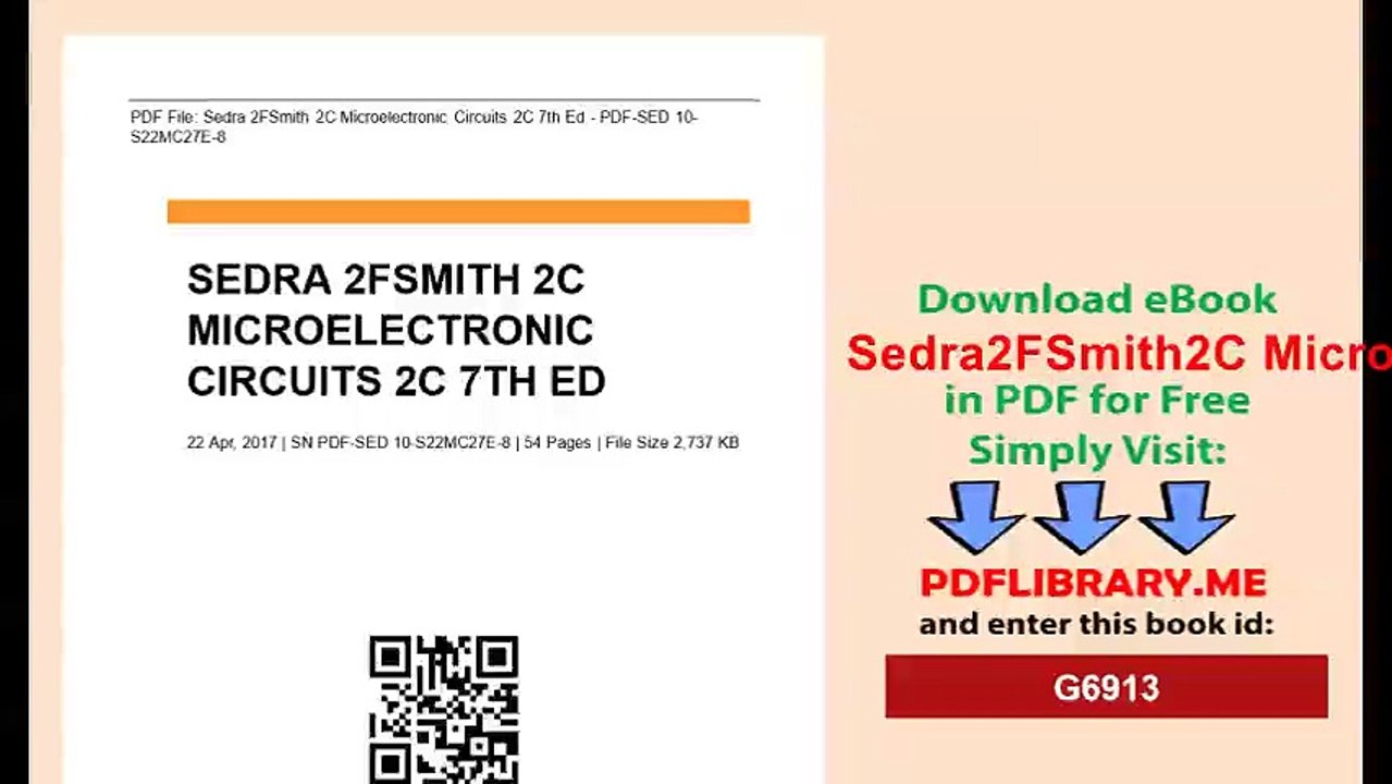 [PDF] Sedra2FSmith2C Microelectronic Circuits2C 7th Ed [D0WNL04D]