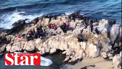 Göçmenler kayalıklarda mahsur kaldı