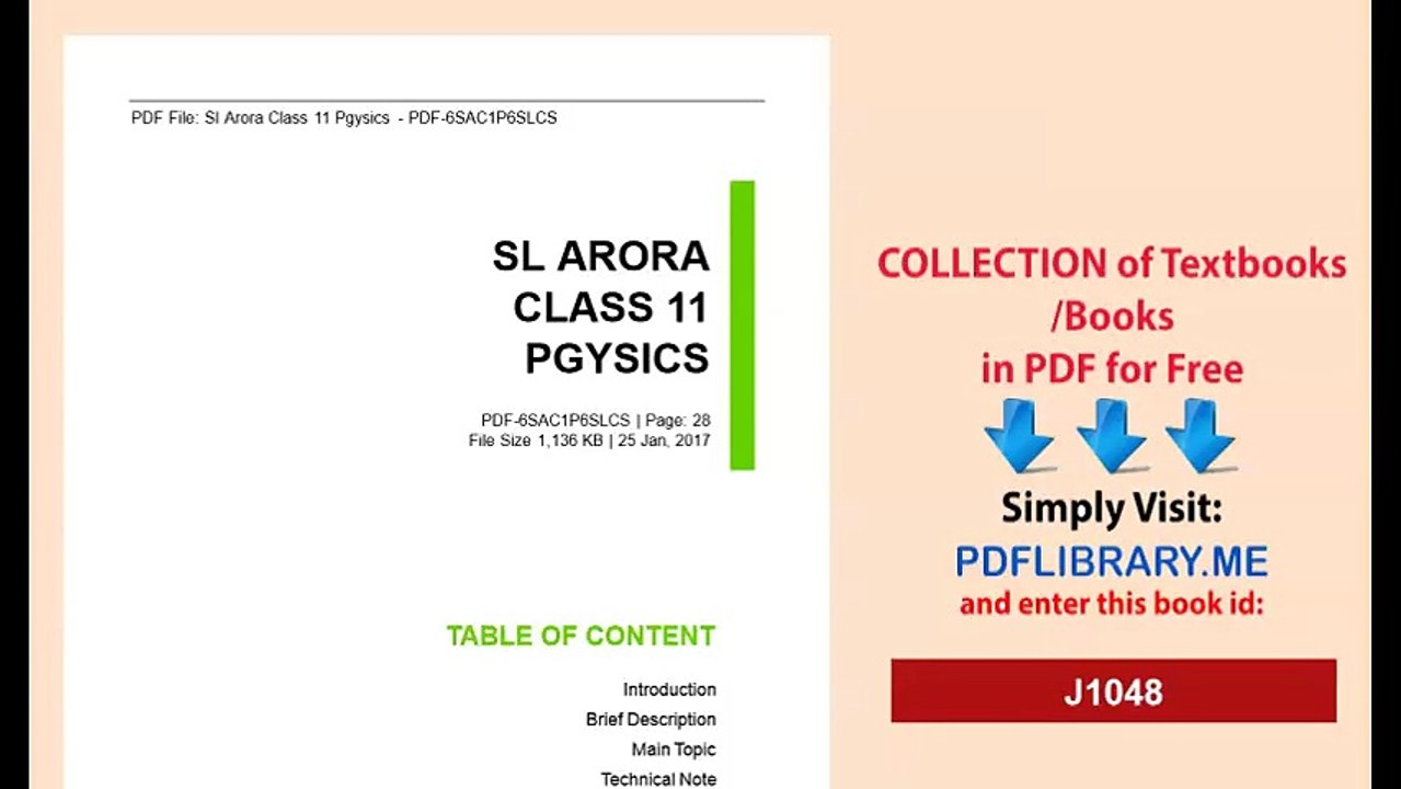 [PDF] Sl Arora Class 11 Pgysics [Download]