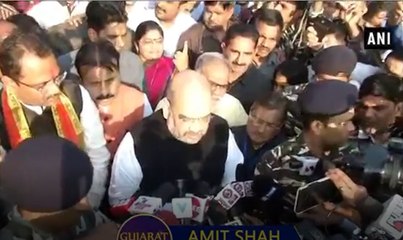 தான் பூத் மேனேஜராக இருந்த வாக்குச்சாவடியிலேயே வாக்களித்த  பாஜக தலைவர் அமித்ஷா- வீடியோ