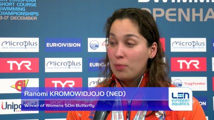 European Short Course Swimming Championships Copenhagen 2017 - Ranomi KROMOWIDJOJO Winner of Womens 50m Butterfly