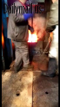 Forging a coin with hammers of 40 tons of steel