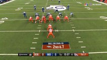 Denver Broncos running back C.J. Anderson bursts to the second level for 14 yards