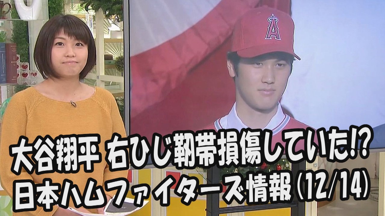 日本ハム 大谷翔平 右ひじ靭帯損傷していた!? 2017.12.14 日本ハムファイターズ情報...