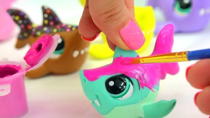 Custom Painting DIY Littlest Pet Shop Shark - LPS Do It YourSelf Cookieswirlc Craft Video-YUoKJseDY9M