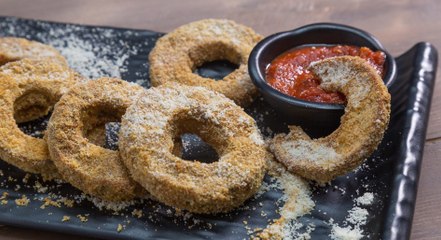 طريقة عمل حلقات الباذنجان المقرمشة