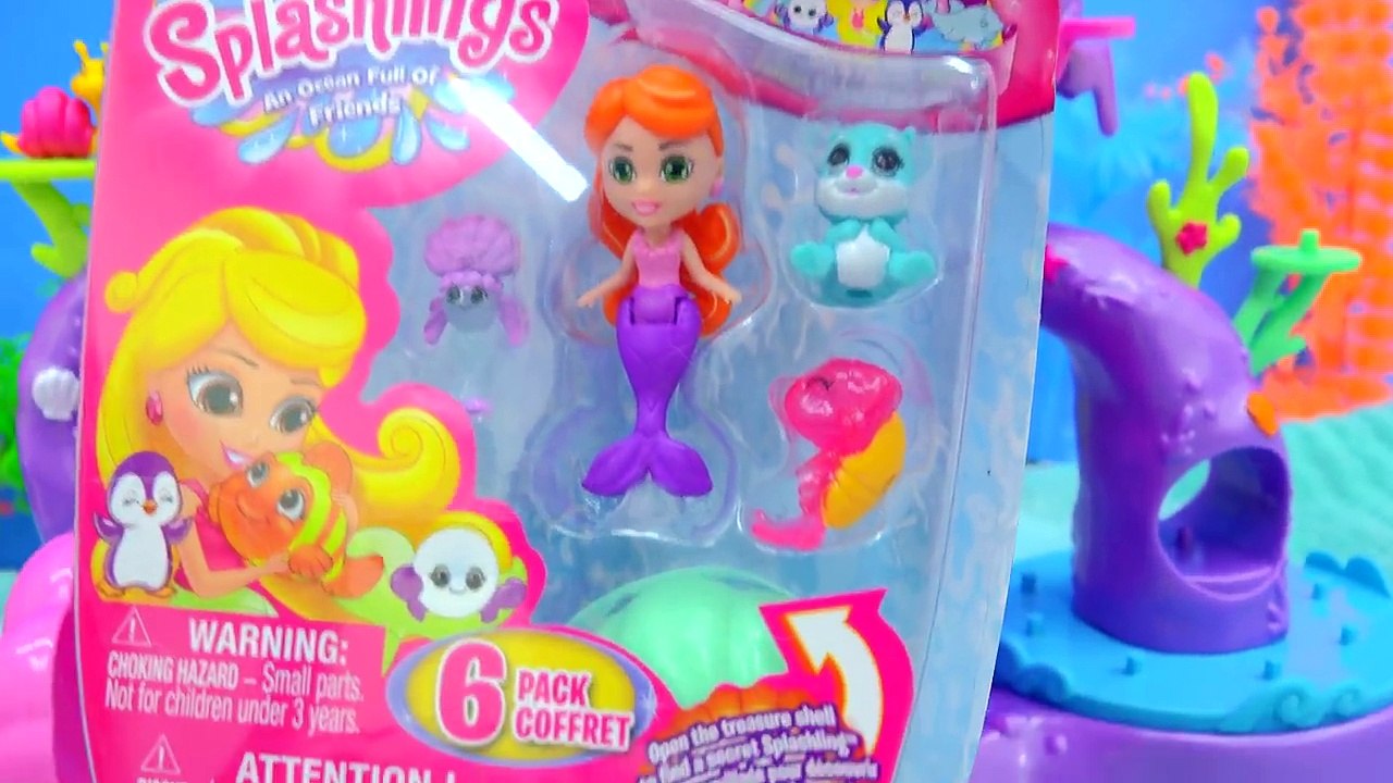 Splashlings Coral Playground with Slide into Water Pool   6 Pack with Surprise Shell - Cookieswirlc-wBf3BuZisOo