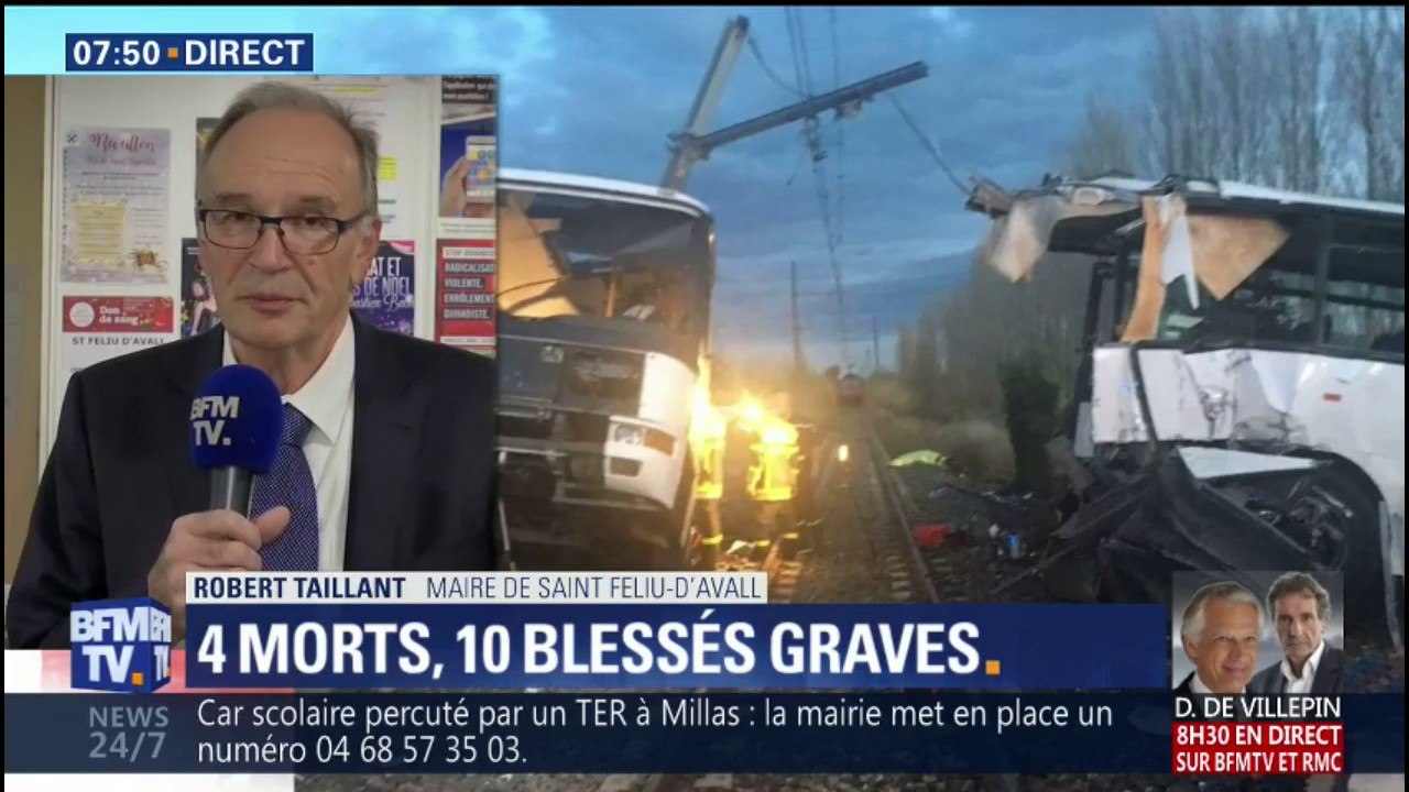 Accident à Millas: "Il y avait trois bus qui se suivaient", affirme le maire de Saint-Féliu-d'Avall