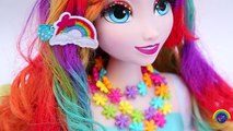 Frozen Elsa RAINBOW MAKEOVER LIQUID HAIR CHALK Princess Paint Coloring plus Gems Necklace-KNYFR2a7N_I