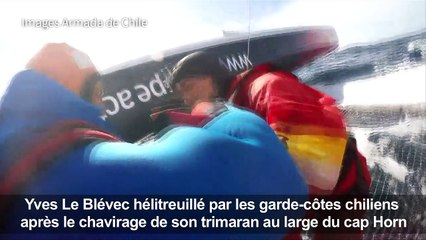 Voile: Le Blévec hélitreuillé après le chavirage de son bateau