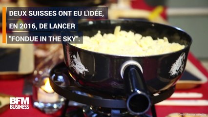 Manger une fondue perché au-dessus des pistes de ski