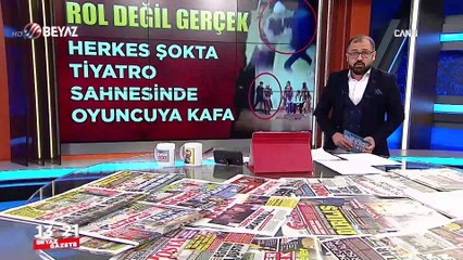 Tiyatro sahnesinde şok! Kafa attı