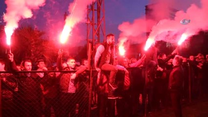 Taraftarlardan Samsunspor'a Meşaleli Destek