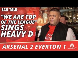 "WE ARE TOP OF THE LEAGUE" sings Heavy D | Arsenal 2 Everton 1