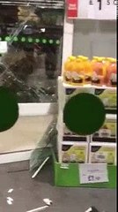 Funny Video: Angry Man On a Scooter Destroys Store