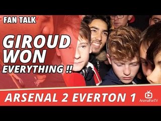 Olivier Giroud Won EveryThing!! | Arsenal 2 Everton 1