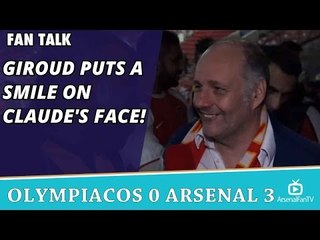 Giroud Puts A Smile On Claude's Face!  | Olympiacos 0 Arsenal 3