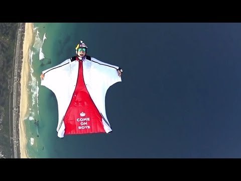 2014 FIFA World Cup Wingsuit Flight Over Rio de Janeiro - COME ON ENGLAND!