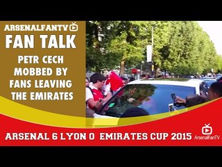 Petr Cech Mobbed By Fans Leaving The Emirates
