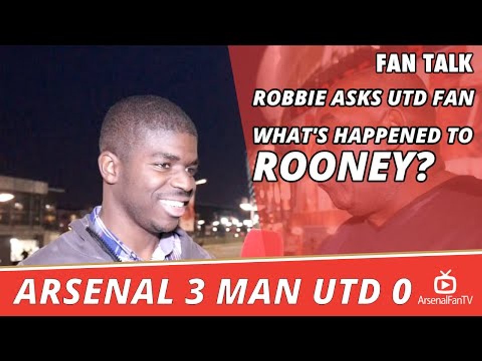 Robbie Asks Utd Fan What's Happened to Rooney? [Ft UPTV] | Arsenal 3 Man Utd 0