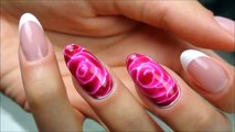 Wet Roses  SHARM EFFECT step by step on nails  - - Róże na mokro tutorial-ZeusR1TCg2c