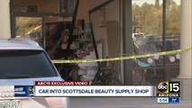 Car plows into beauty supply shop in Scottsdale