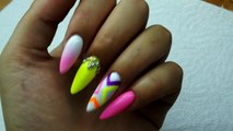 Summer Mix Nails - neon ombre Gel Brush   Swarovski crystals-DE-xY5jLToc