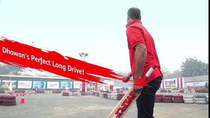 Shikhar Dhawan takes Virat's Challenge || Trick Shot During MRF Shoot