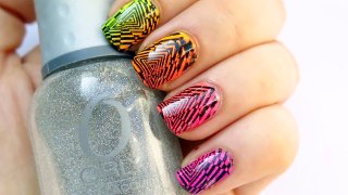 Colour Alike 'Neon goes plastic' ombre nail art with stamping 31DC2016 day 10 gradient nails-EFJVwowdUTQ