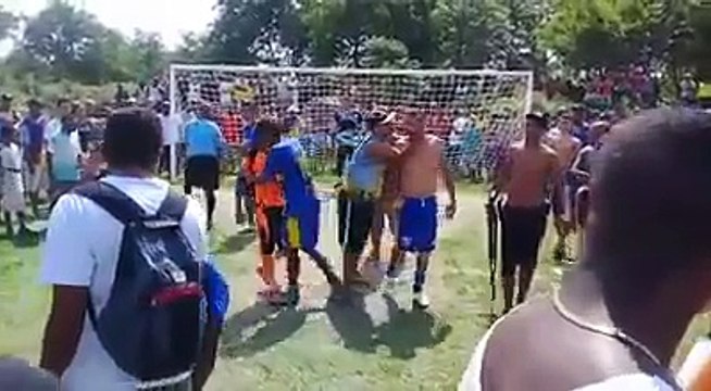 Shooting a penalty kick in a brazilian favela (slum)