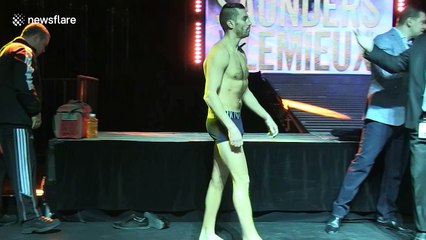 Angry scenes as pro boxer forced to remove his underwear to make weight