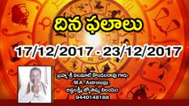 Weekly Rasi Phalalu Telugu రాశి ఫలాలు 17-12-2017 To  23-12-2017