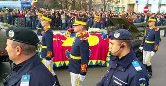 Thousands Line Bucharest Streets for Funeral of Former Romanian King